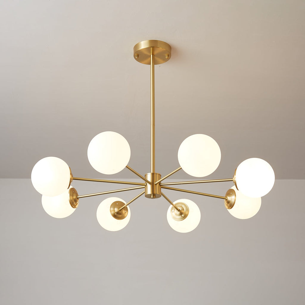 Elysium Brass Frosted Balls Chandelier