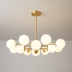 Elysium Brass Frosted Balls Chandelier