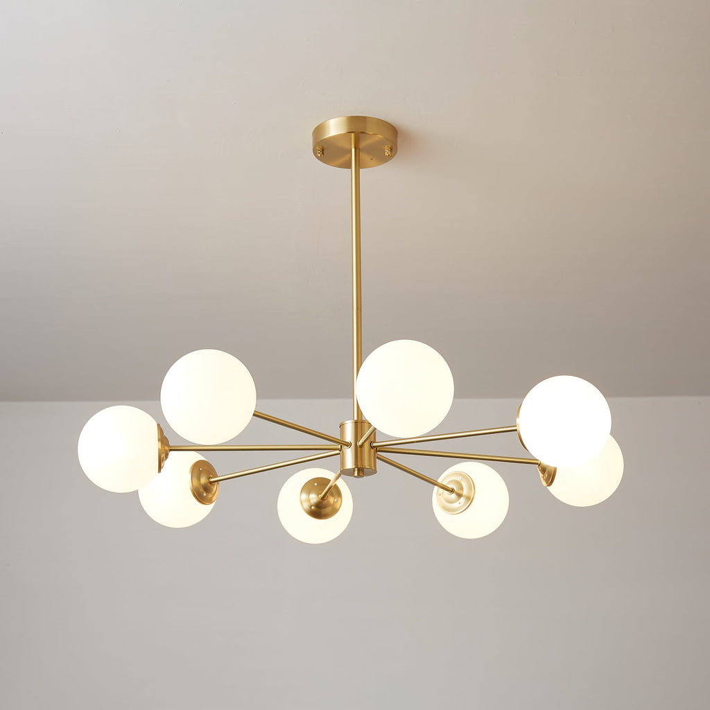 Elysium Brass Frosted Balls Chandelier