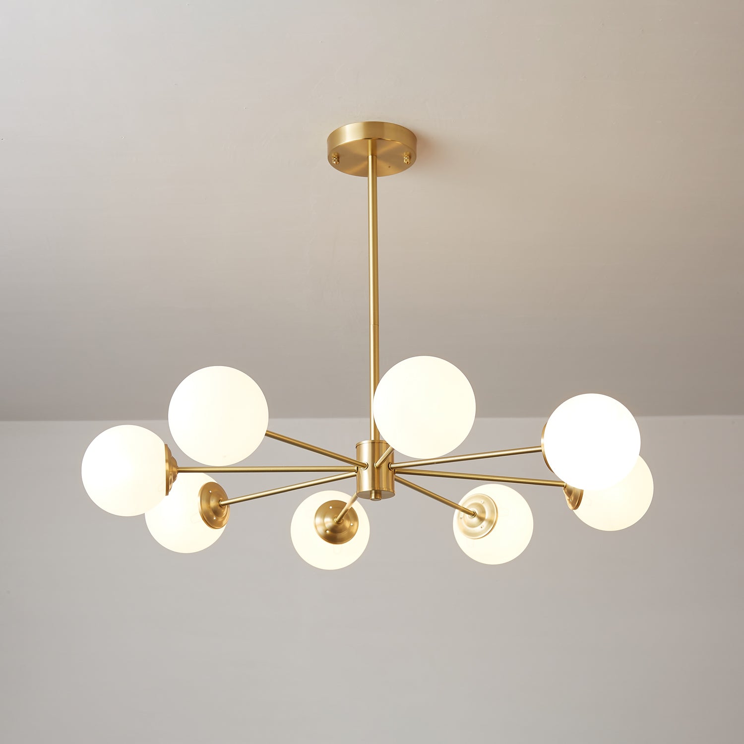 Elysium Brass Frosted Balls Chandelier