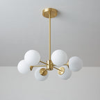 Elysium Brass Frosted Balls Chandelier