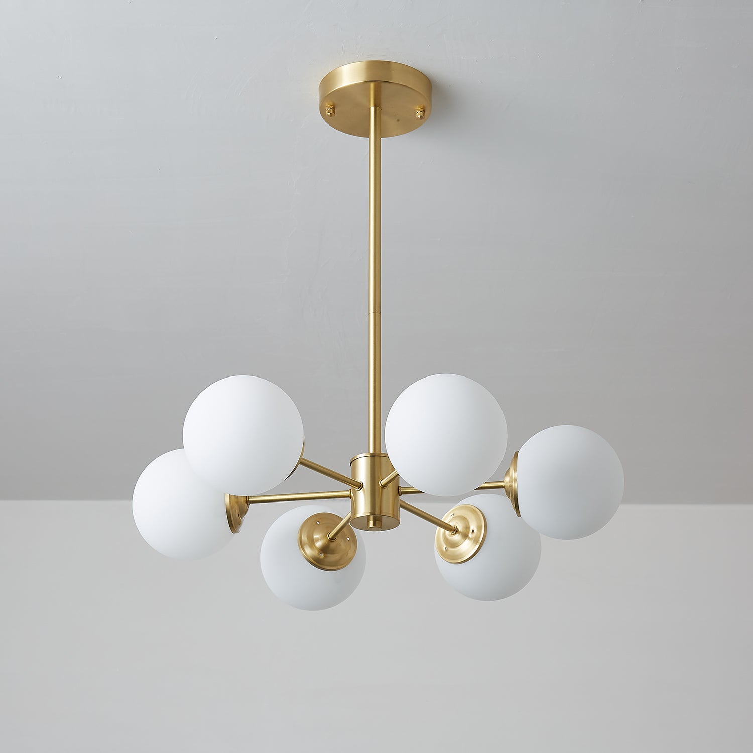 Elysium Brass Frosted Balls Chandelier