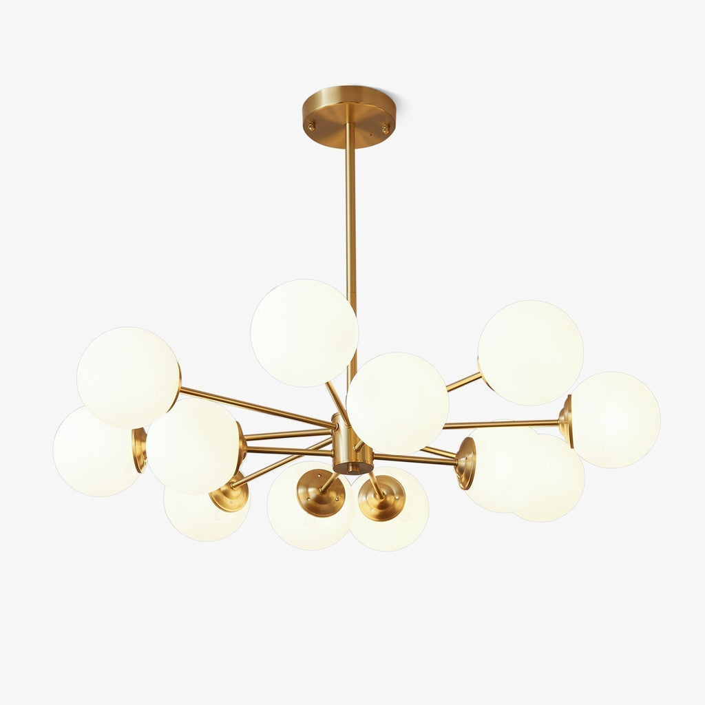 Elysium Brass Frosted Balls Chandelier