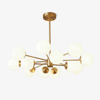 Elysium Brass Frosted Balls Chandelier