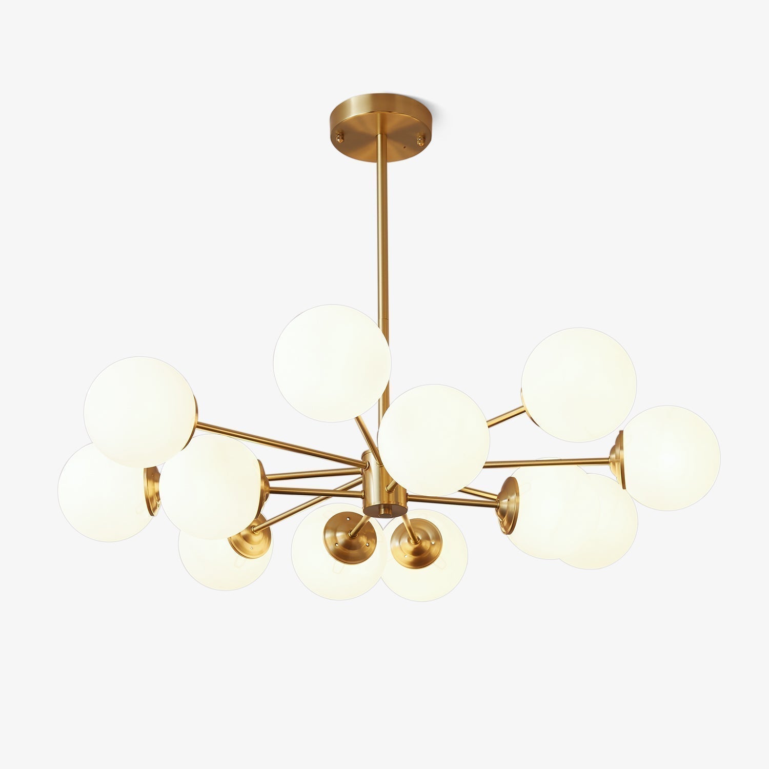 Elysium Brass Frosted Balls Chandelier