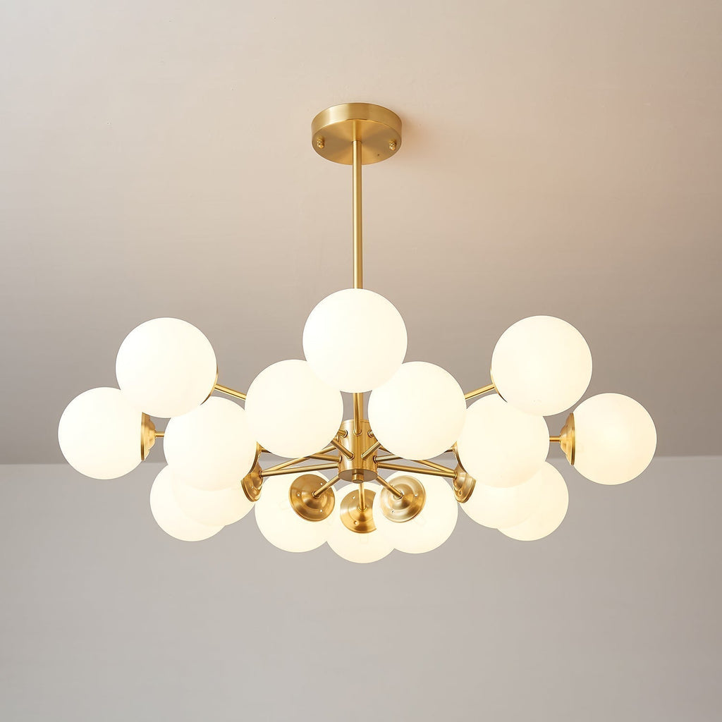 Elysium Brass Frosted Balls Chandelier