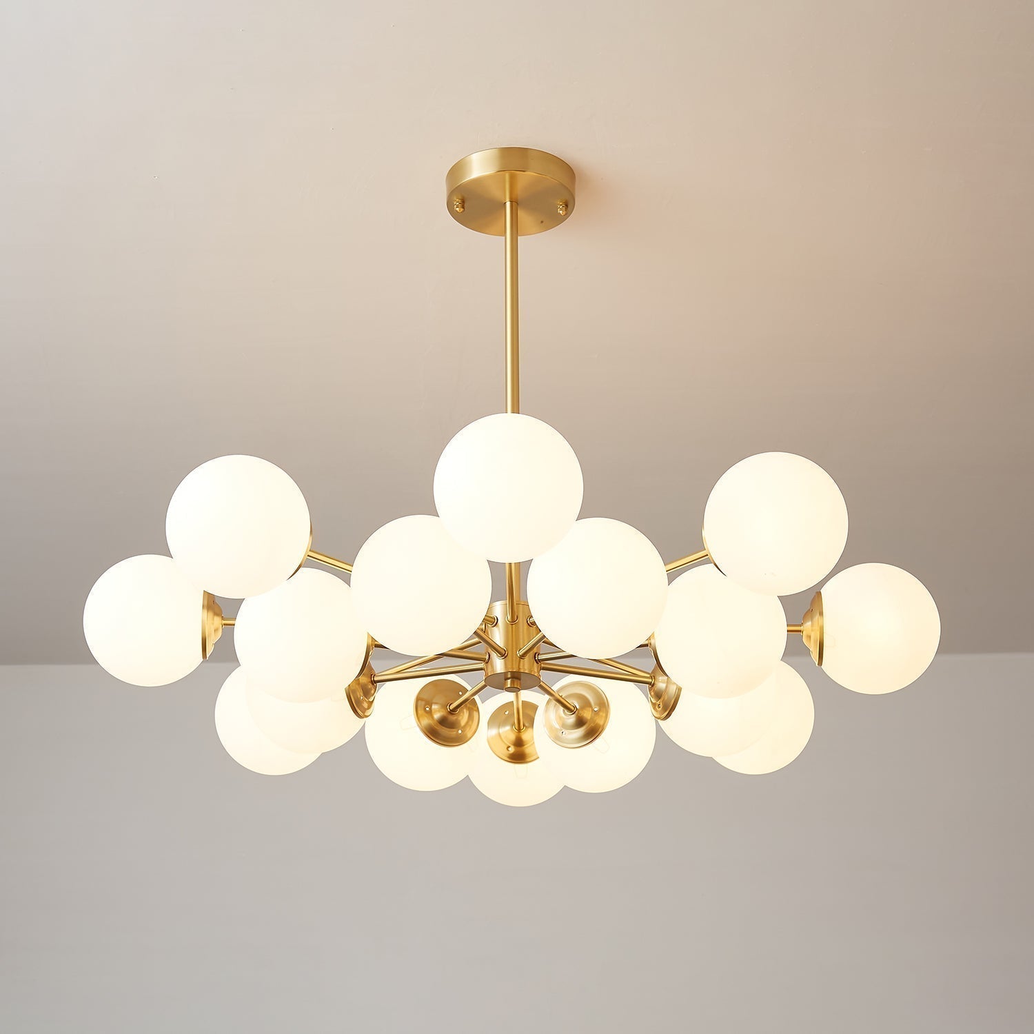 Elysium Brass Frosted Balls Chandelier