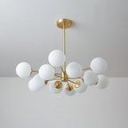 Elysium Brass Frosted Balls Chandelier