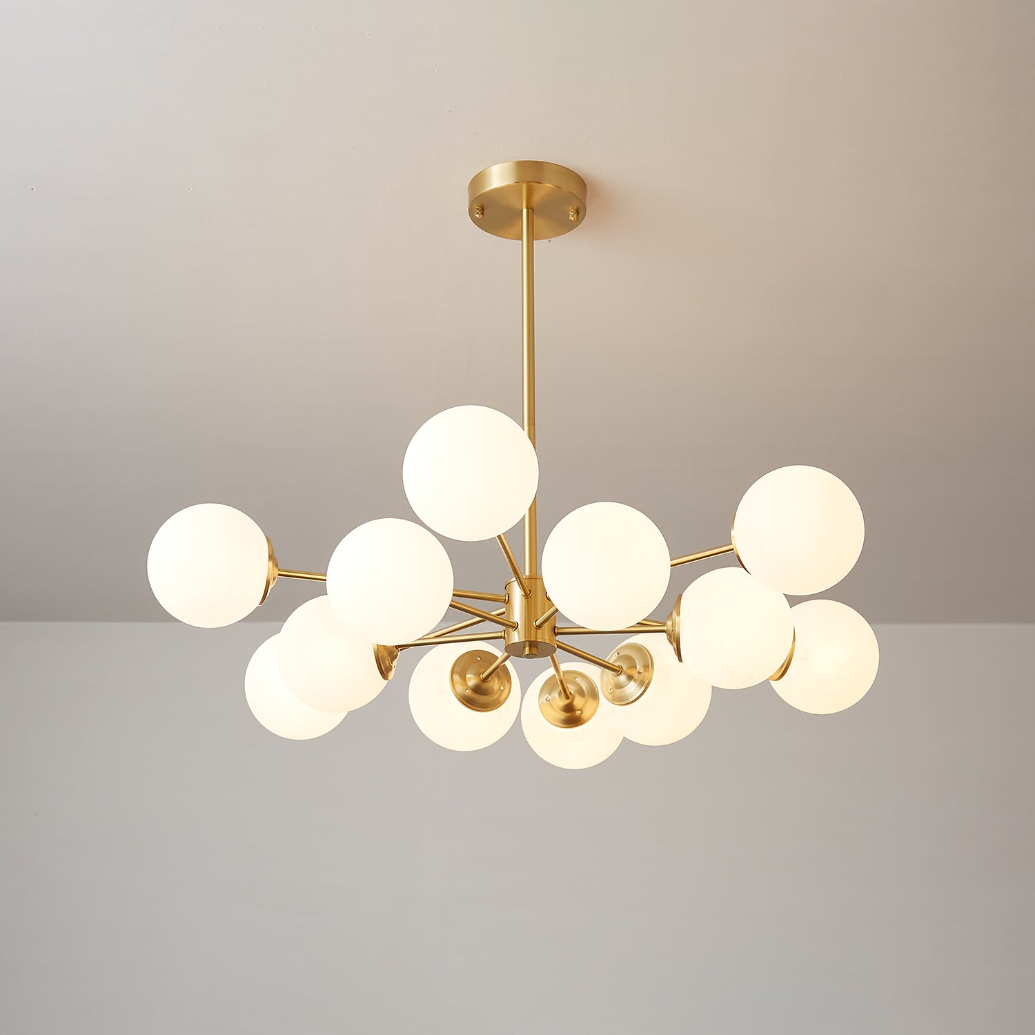 Elysium Brass Frosted Balls Chandelier