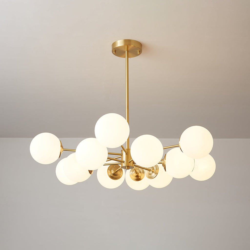 Elysium Brass Frosted Balls Chandelier