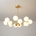 Elysium Brass Frosted Balls Chandelier