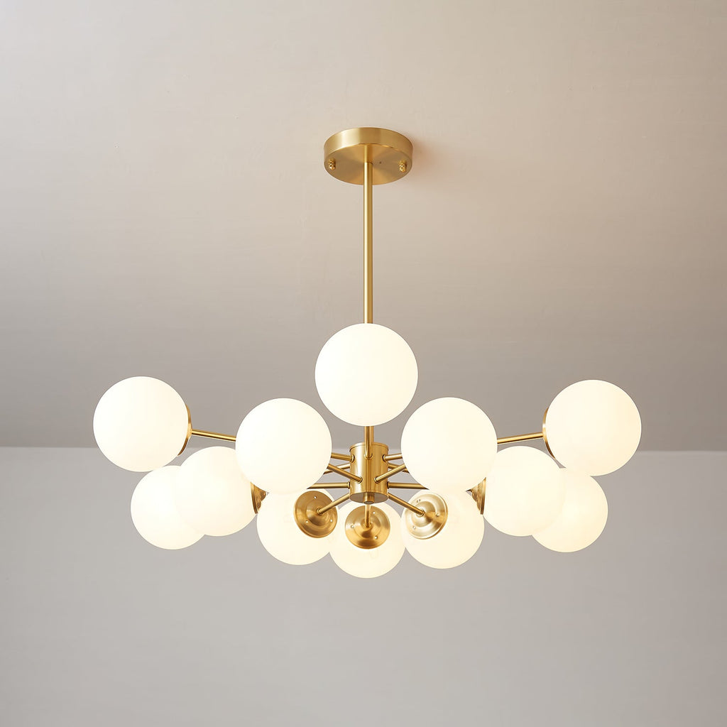 Elysium Brass Frosted Balls Chandelier
