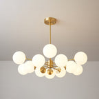 Elysium Brass Frosted Balls Chandelier