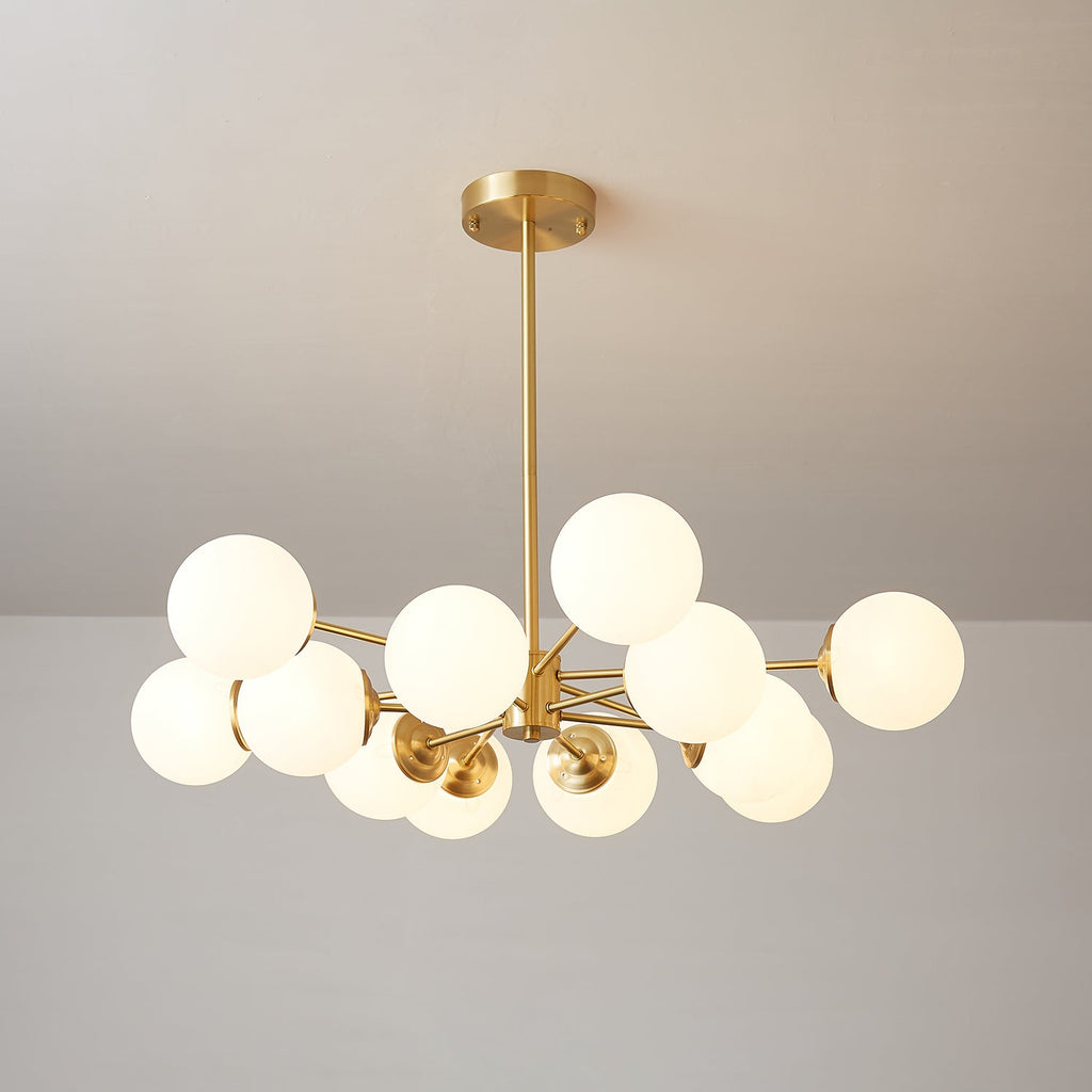 Elysium Brass Frosted Balls Chandelier