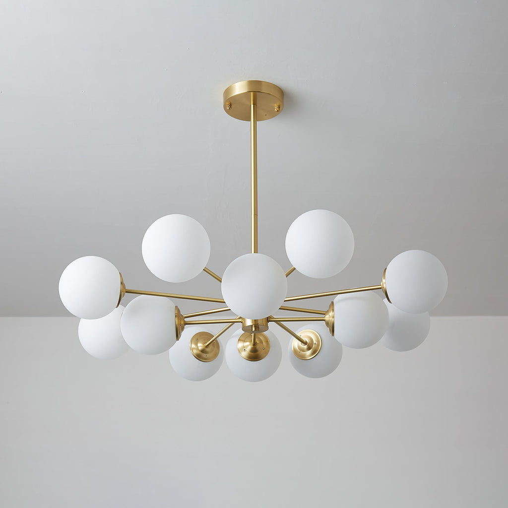 Elysium Brass Frosted Balls Chandelier