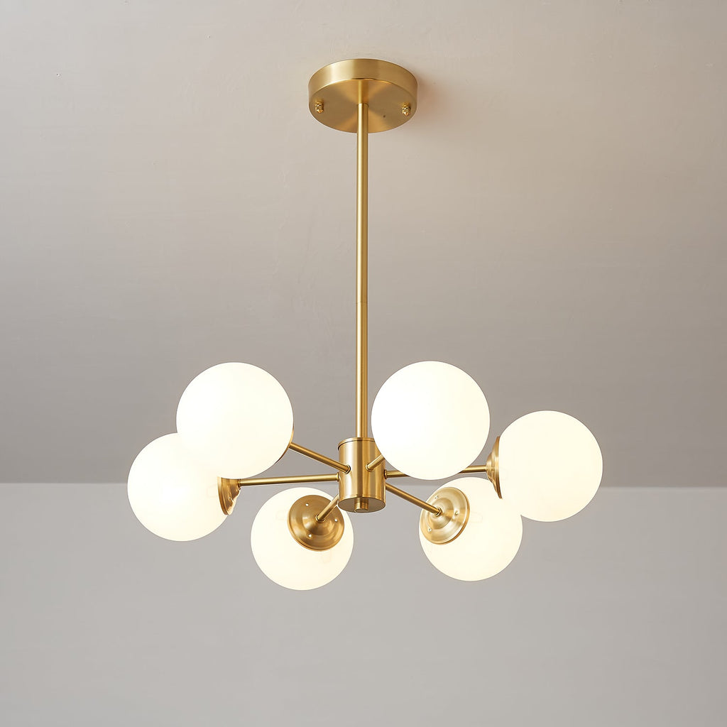 Elysium Brass Frosted Balls Chandelier