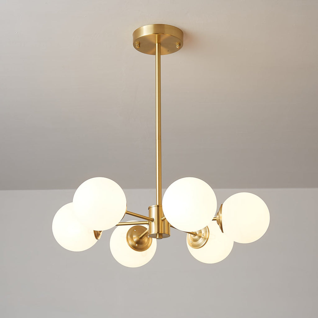 Elysium Brass Frosted Balls Chandelier