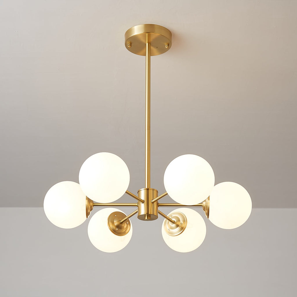 Elysium Brass Frosted Balls Chandelier