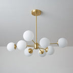 Elysium Brass Frosted Balls Chandelier