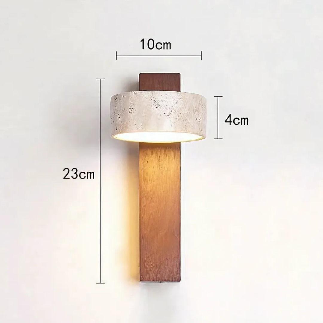 Fotis - Wabi Sabi Wall Lamp | Travertine Wall Lighting Indoor