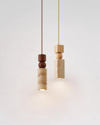 Geometric Suspension Wood Travertine Minimalist Nordic Hanging
