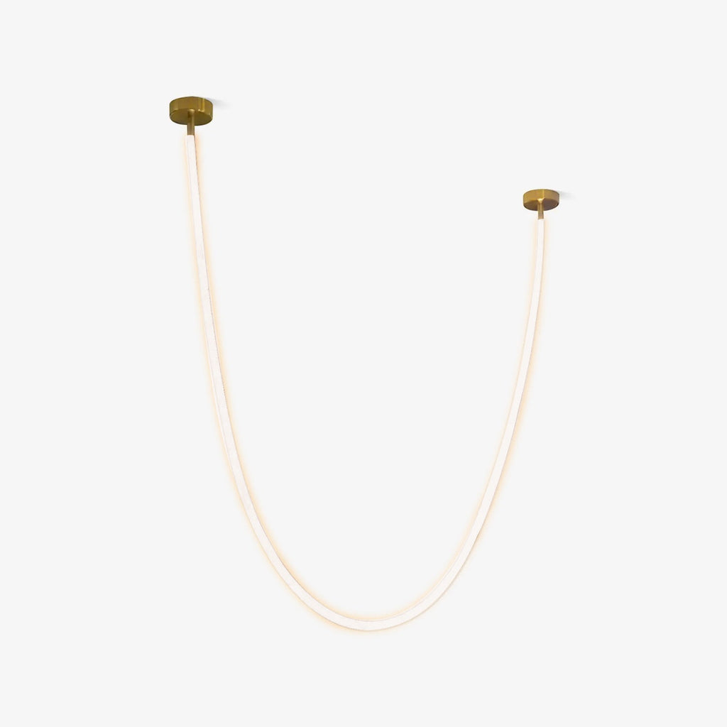 Solara Pendant Light Flexible Curve Silicone Brass