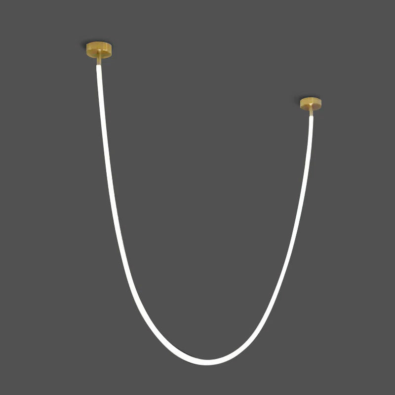 Solara Pendant Light Flexible Curve Silicone Brass