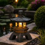 Darth - Solar LED Pagoda Lantern Garden Statue Light