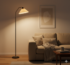 Minimalist Pleated Fabric Shade LED Floor Lamp | 1-Light Standing