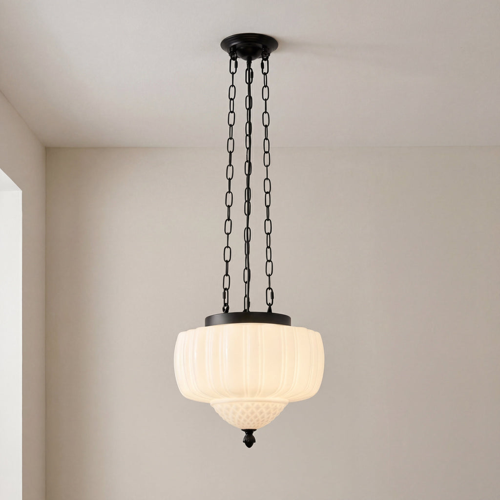Vintage Milky White Pendant Light