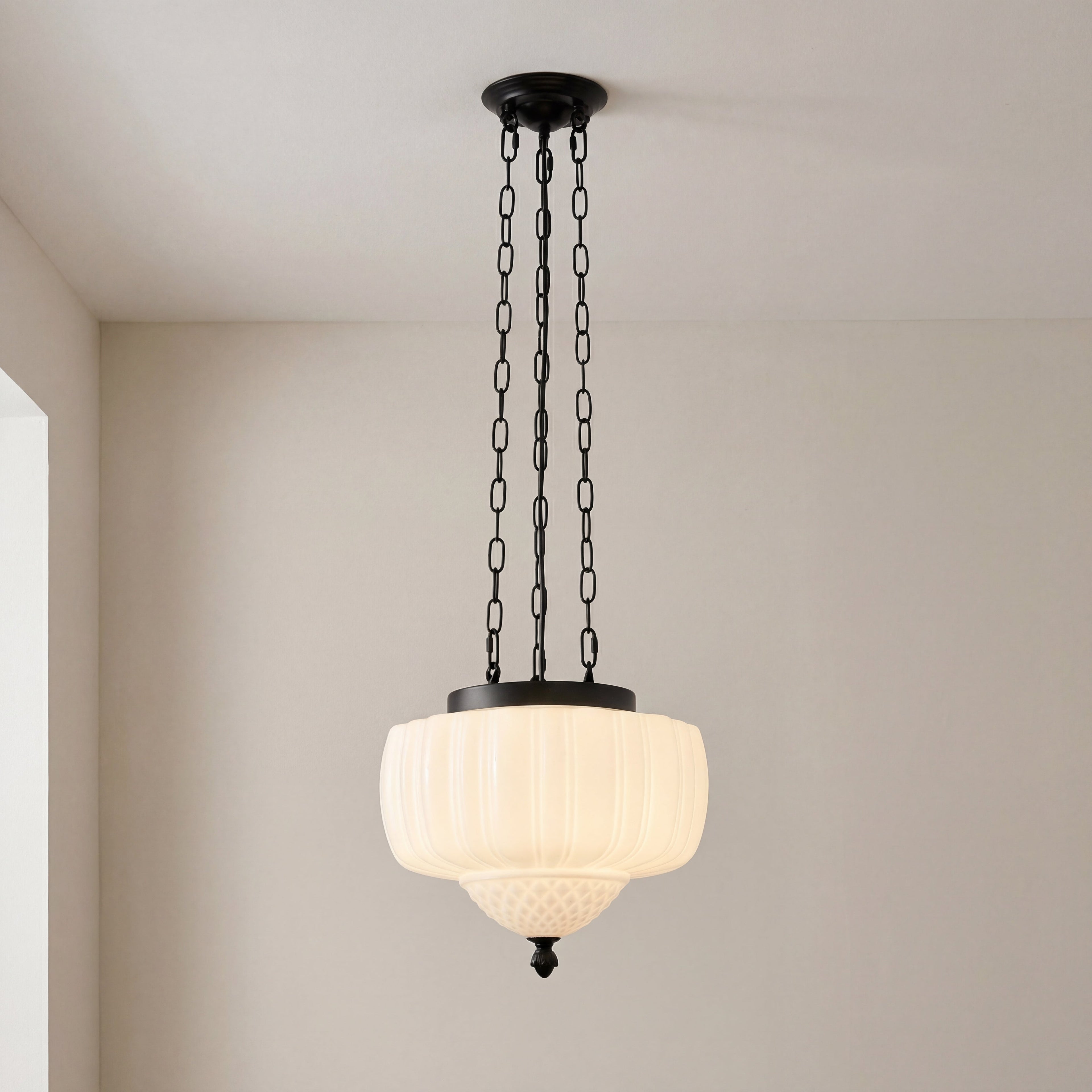 Vintage Milky White Pendant Light