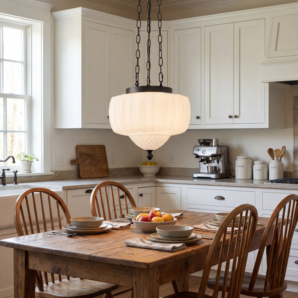 Vintage Milky White Pendant Light