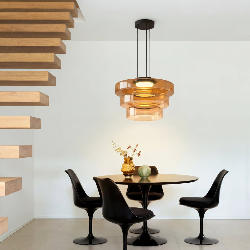 Danish Glass Bauhaus Pendant Light