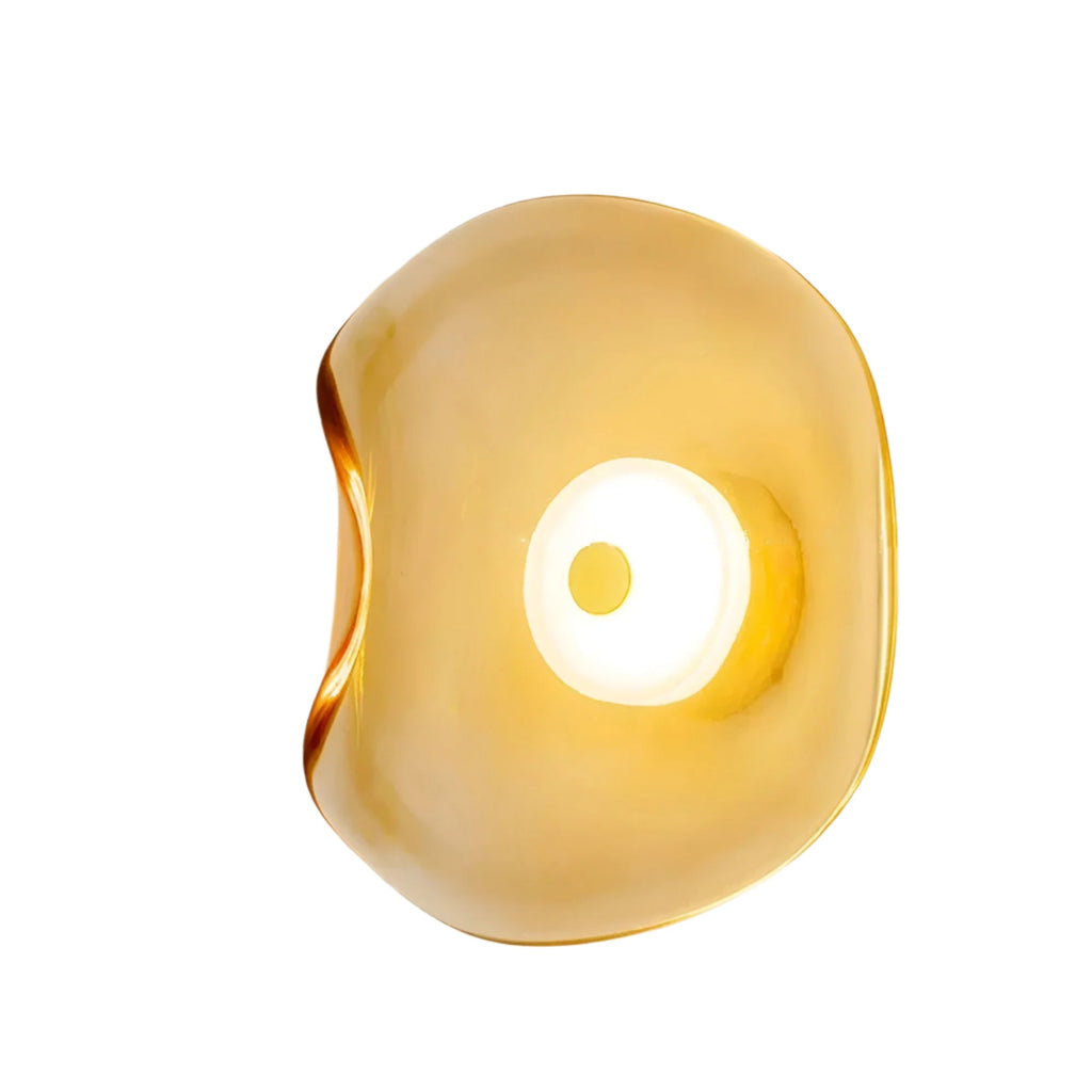 Nordic Curved Glass Japandi LED Wall Sconce 1-Light