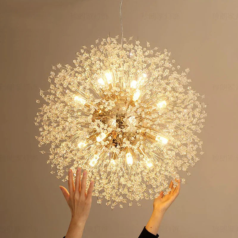 Exclusive chandelier with crystals – Stunning ceiling lamp for elegant interiors