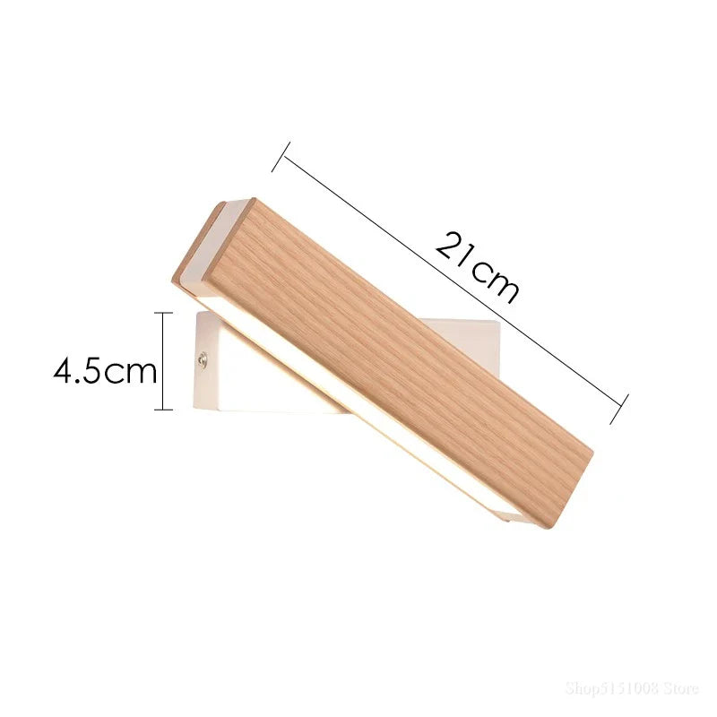Wooden Adjustable LED Wall Lamp for Reading