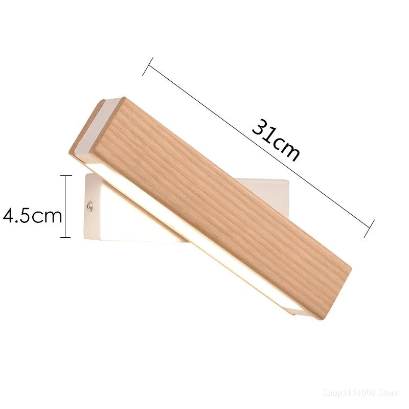 Wooden Adjustable LED Wall Lamp for Reading