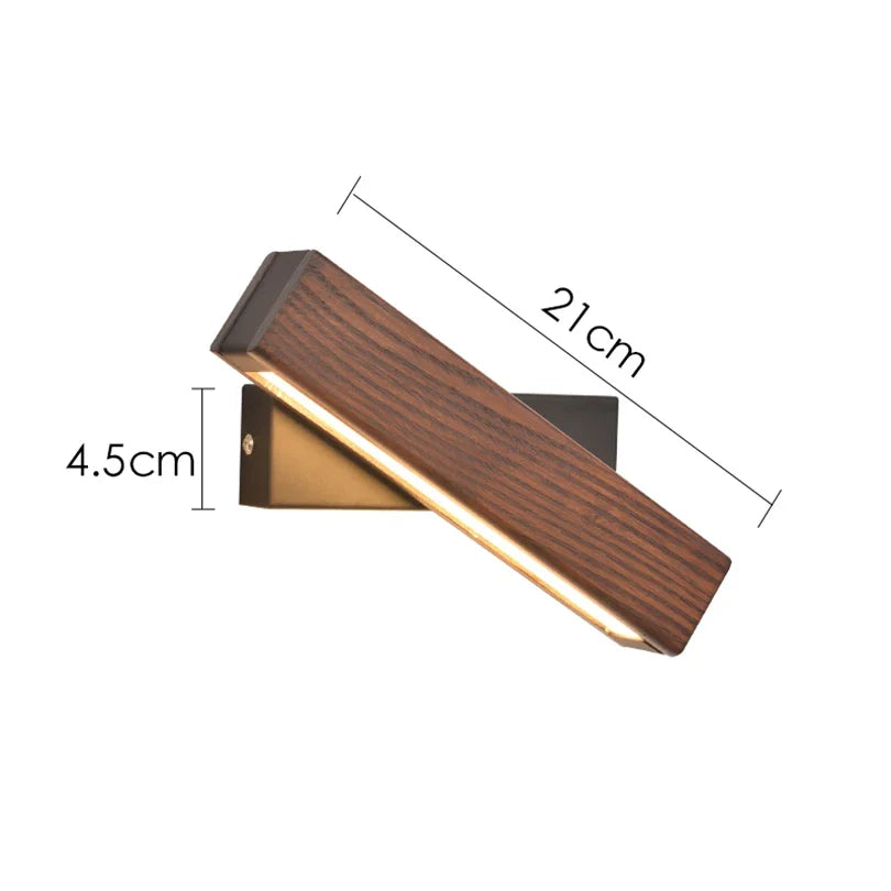 Wooden Adjustable LED Wall Lamp for Reading