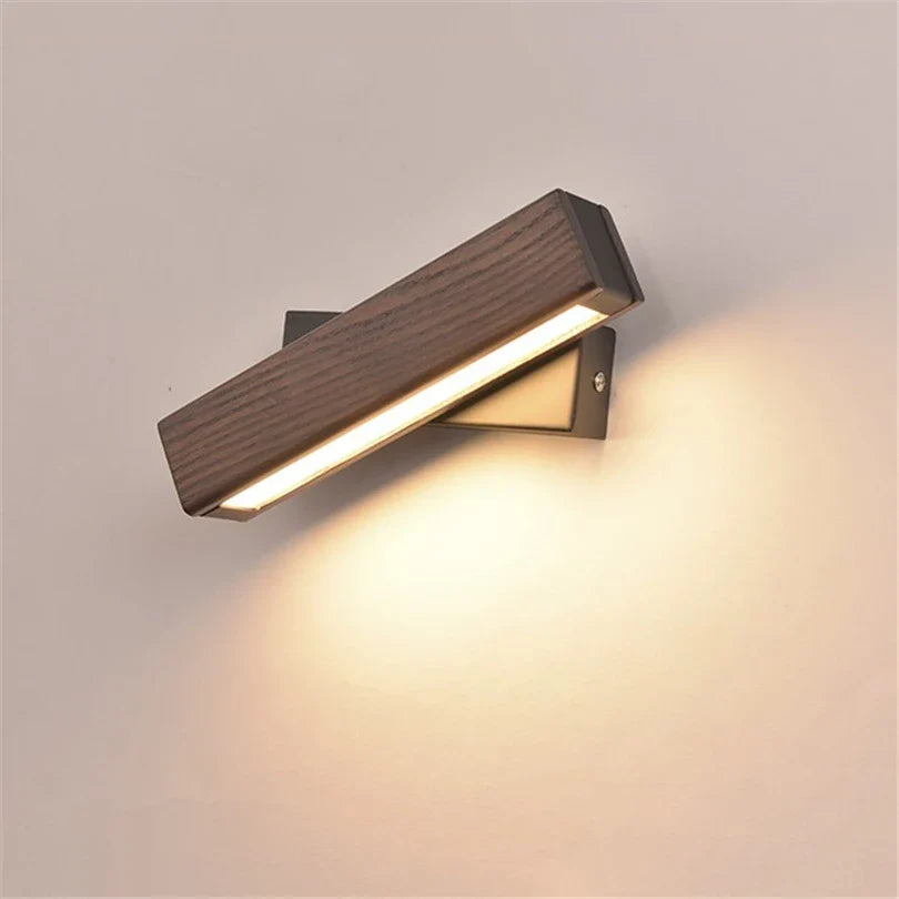 Wooden Adjustable LED Wall Lamp for Reading