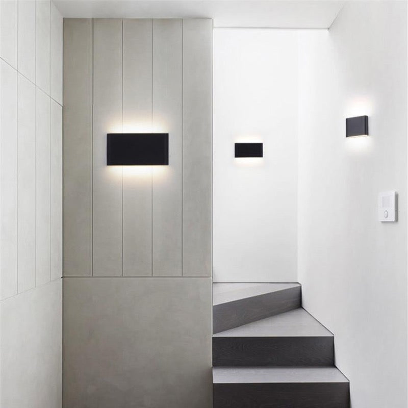 Ray Modern Waterproof LED Wall Light Rectangular Indoor/Outdoor White/Black Metal