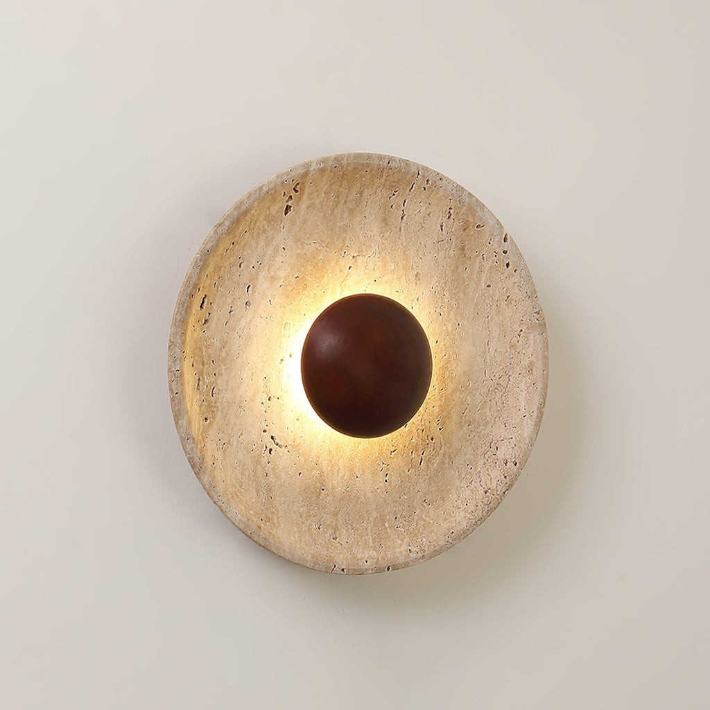 Aveny Sun Travertine Wall Lamp