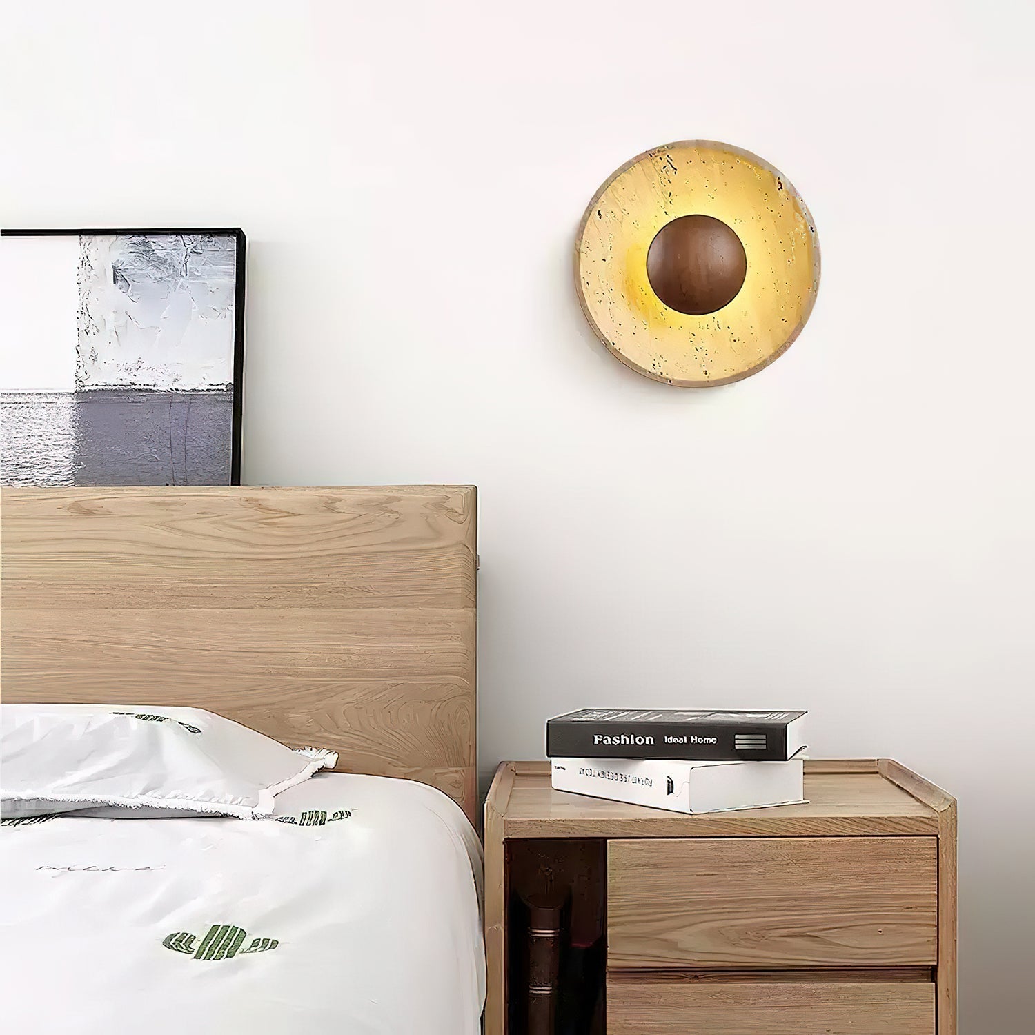 Aveny Sun Wall Sconce in Travertine