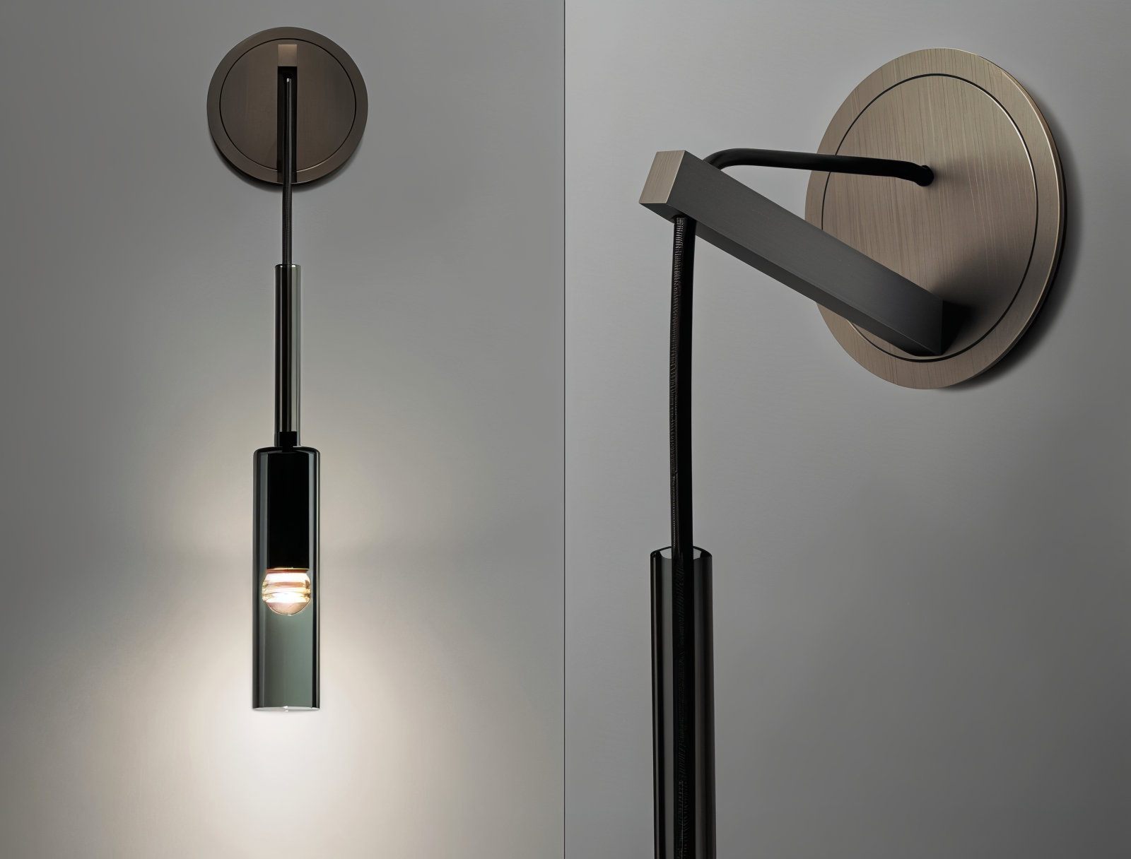 Minimalist Wall Light with Smoke Glass – Orvane