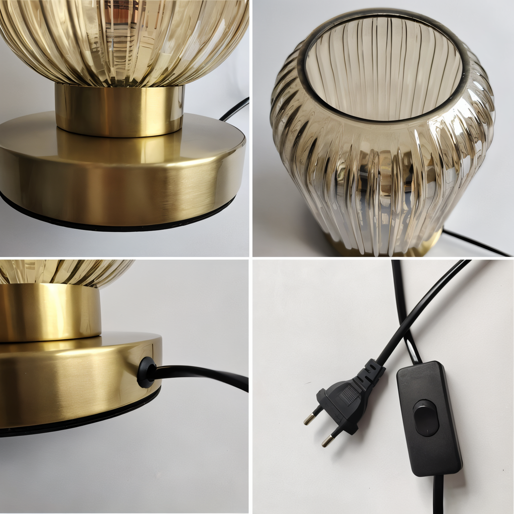 Oriantha - Nordic Table Lamp with Ribbed Glass