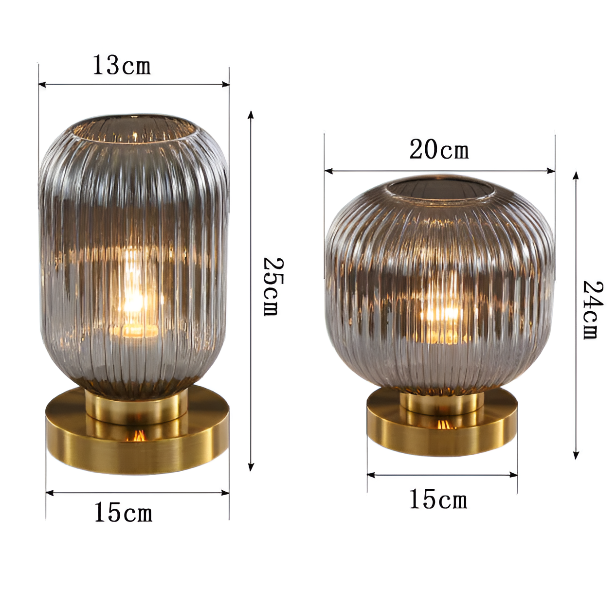 Oriantha - Nordic Table Lamp with Ribbed Glass