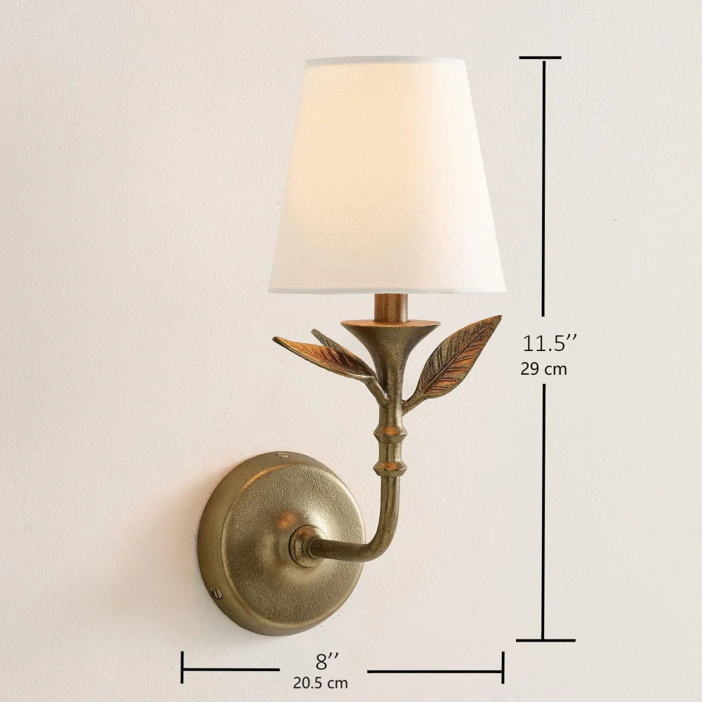 Iselynn Vintage Flower Antique Brass Wall Light