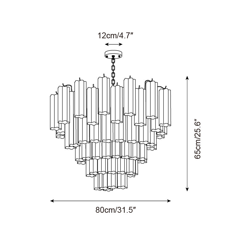 Crystal Chandelier Glass Cascades in Levels