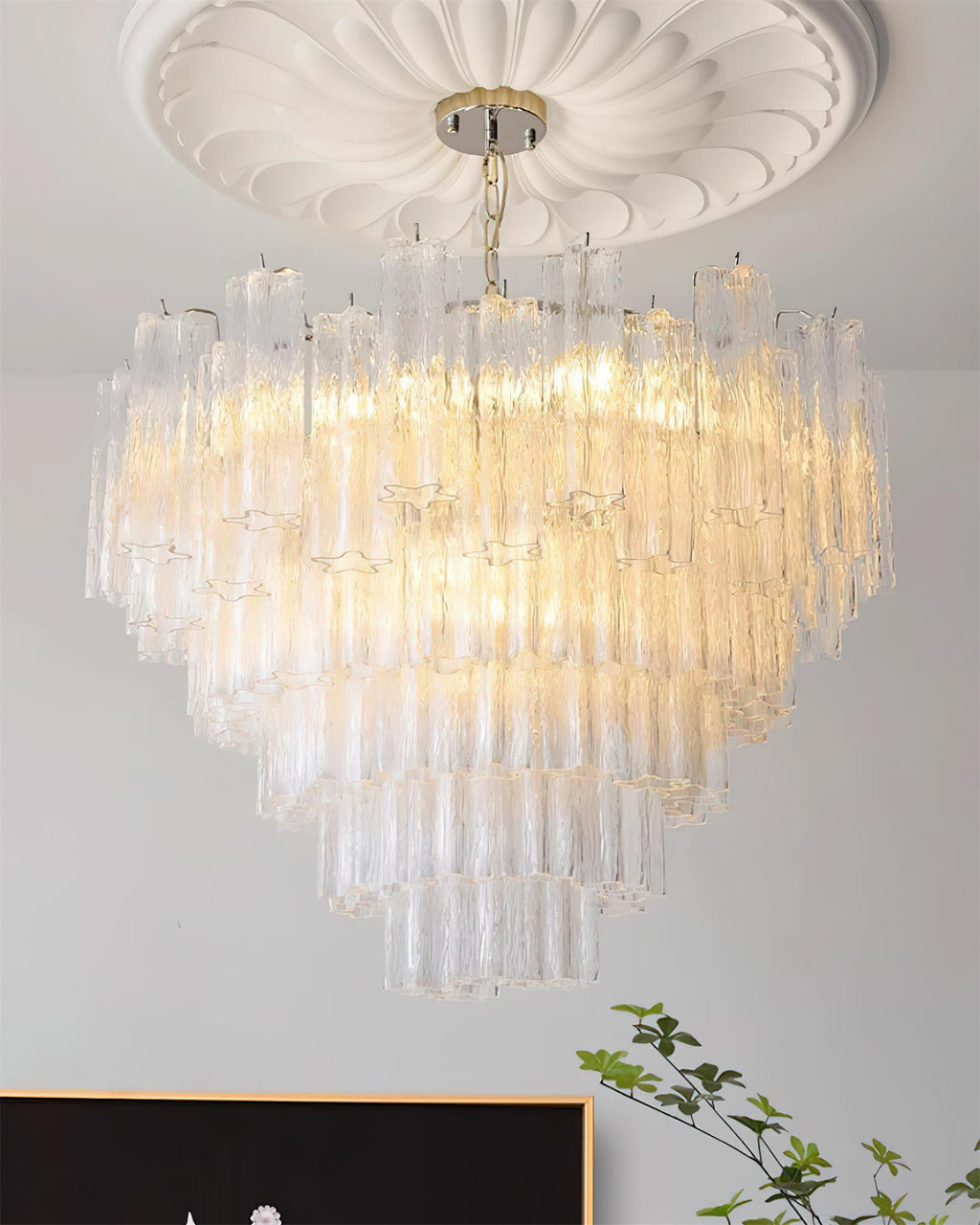 Crystal Chandelier Glass Cascades in Levels