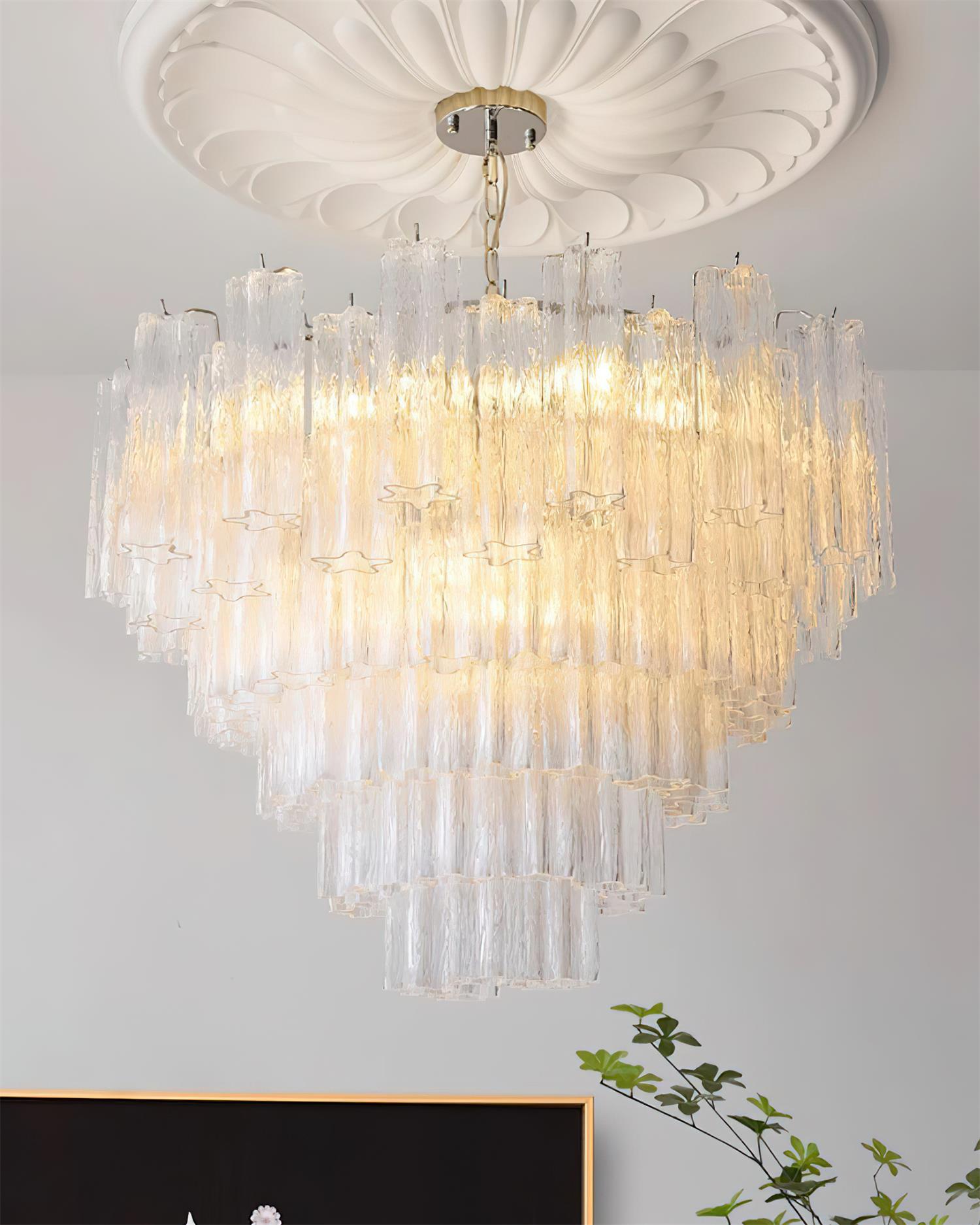 Crystal Chandelier Glass Cascades in Levels