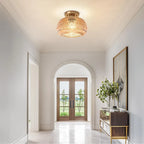 Flora Glass Semi Flush Mount Ceiling Light